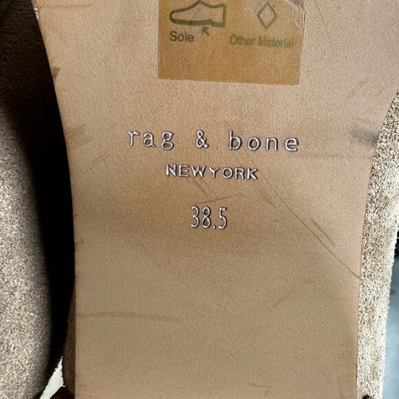 Rag & Bone NWOB Rover Side Zip Hid Heel Bootie Tan Size 38.5 US 8.5 Suede - Picture 10 of 10
